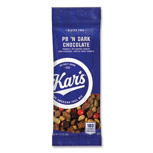 Kar's Trail Mix, Dark Chocolate/Peanut Butter, 1.25 oz Packet, 24/Box (08037)