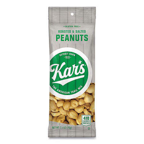 Kar's Peanuts, Salted, 2.5 oz Packet, 12/Box (SN08237)