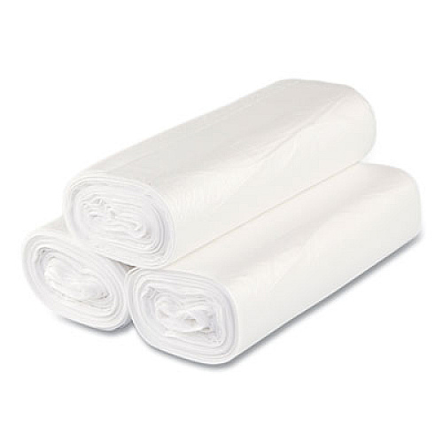 Inteplast Group High-Density Commercial Can Liners, 33 gal, 16 mic, 33" x 40", Clear, Interleaved Roll, 25 Bags/Roll, 10 Rolls/Carton (S334016N)