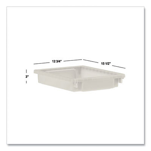 HON Flagship Storage Bins, 1 Section, 12.75" x 16" x 3", Translucent White (HFMBIN3)
