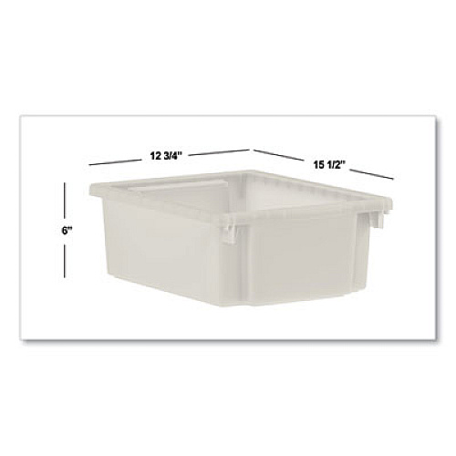 HON Flagship Storage Bins, 1 Section, 12.75" x 16" x 6", Translucent White (HFMBIN6)