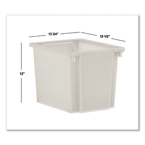 HON Flagship Storage Bins, 1 Section, 12.75" x 16" x 12", Translucent White (HFMBIN12)