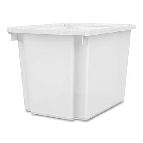 HON Flagship Storage Bins, 1 Section, 12.75" x 16" x 12", Translucent White (HFMBIN12)