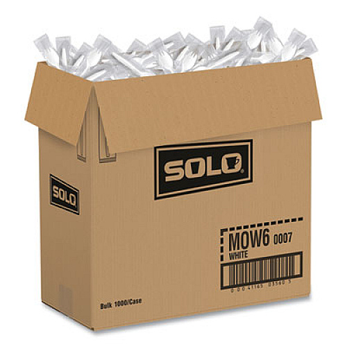 SOLO Regal Mediumweight Cutlery, Individually Wrapped, Spork, Plastic, White, 1,000/Carton (MOW60007)