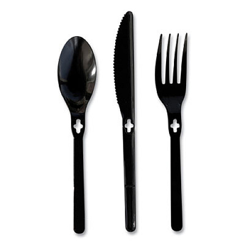 Spoon WeGo Polystyrene, Spoon, Plastic, Black, 1,000/Carton (54101100)