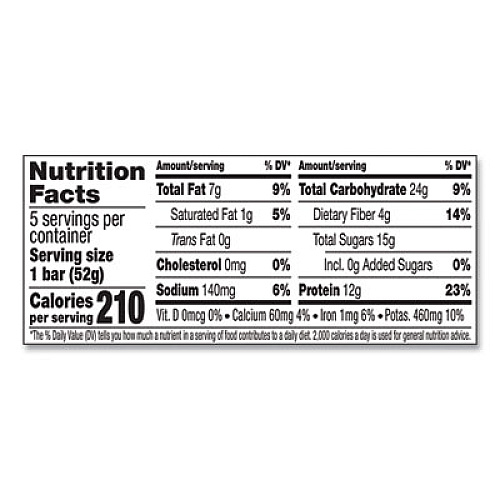 RXBAR Adult Bars, Blueberry, 1.83 oz Bar, 5 Bars/Box, 2 Boxes/Carton (60000741)