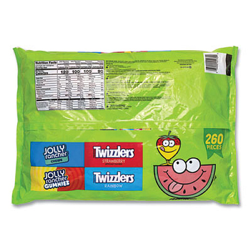 National Brand Twizzlers and Jolly Rancher Sweets Assortment Bulk Variety, Assorted Flavors, 260/Pack (22002061)