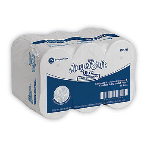 Georgia Pacific Professional Angel Soft ps Compact Coreless Premium Bathroom Tissue, 2-Ply, White, 660 Sheets/Roll, 18 Rolls/Carton (19379)