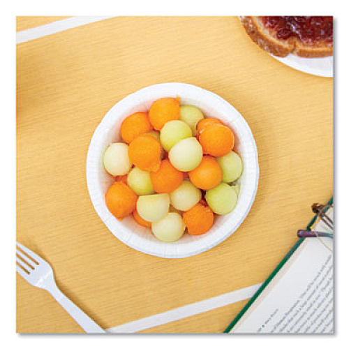SOLO Bare Eco-Forward Clay-Coated Paper Dinnerware, ProPlanet Seal, Bowl, 12 oz, White, 125/Bag, 8 Bags/Carton (HB12B)