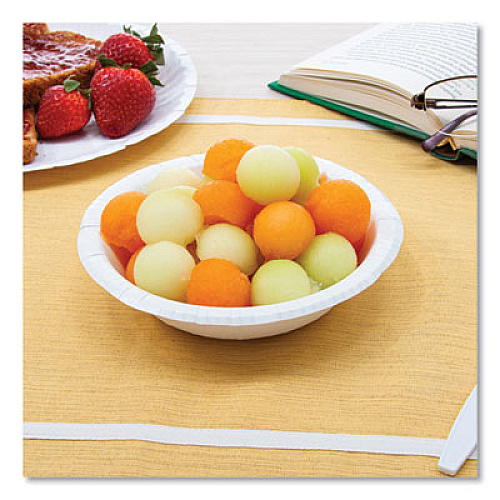SOLO Bare Eco-Forward Clay-Coated Paper Dinnerware, ProPlanet Seal, Bowl, 12 oz, White, 125/Bag, 8 Bags/Carton (HB12B)