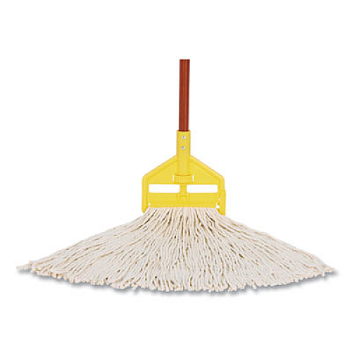 Rubbermaid Commercial Cut-End Cotton Wet Mop Heads, Cotton/Plastic, White, 12/Carton (FGF51800WH00)