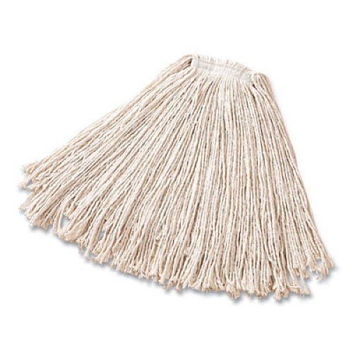 Rubbermaid Commercial Cut-End Cotton Wet Mop Heads, Cotton/Plastic, White, 12/Carton (FGF51800WH00)