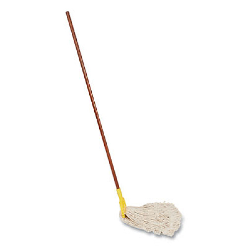 Rubbermaid Commercial Cut-End Cotton Wet Mop Heads, Cotton/Plastic, White, 12/Carton (FGF51800WH00)