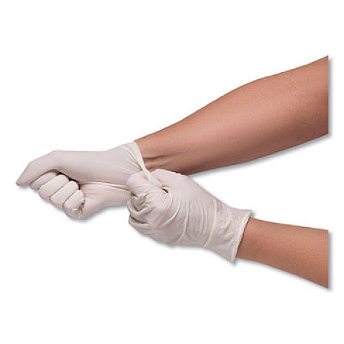 SemperCare Stretch Vinyl Examination Gloves, Powder-Free, X-Large, 5 mil Thick, 9.45" Long, Cream, 100/Box, 10 Boxes/Carton (SCVNP105)
