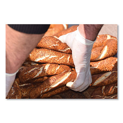 SemperCare Stretch Vinyl Examination Gloves, Powder-Free, Medium, 5 mil Thick, 9.45" Long, Cream, 100/Box (SCVNP103BX)