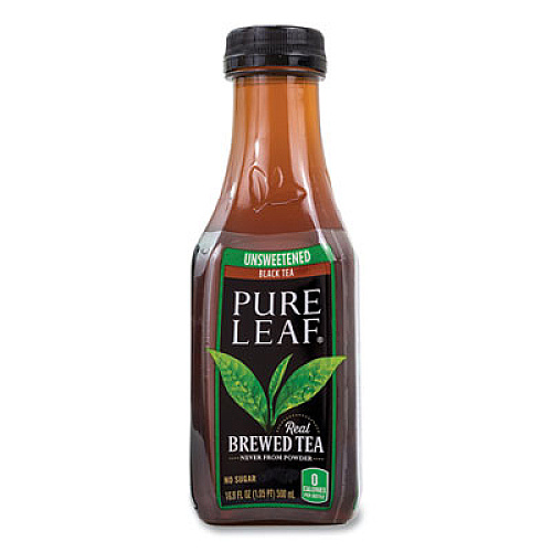 Lipton Pure Leaf Unsweetened Iced Black Tea, 16.9 oz Bottle, 18/Carton (22002027)