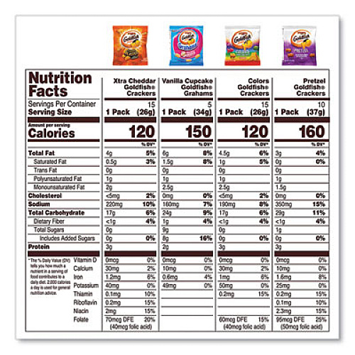 Pepperidge Farm Goldfish Sweet and Savory Variety Pack, Assorted Flavors, 45/Carton (22002172)