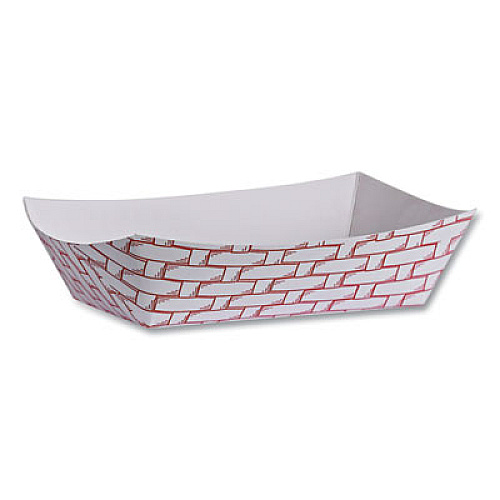 Boardwalk Paper Food Baskets, 6 oz Capacity, 3.78 x 4.3 x 1.08, Red/White, 1,000/Carton (30LAG040)