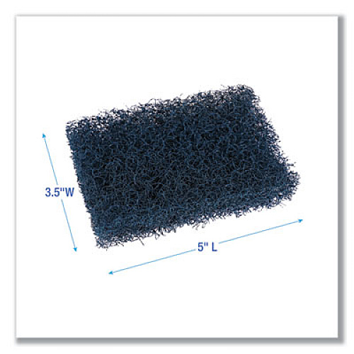 Boardwalk Extra Heavy-Duty Scouring Pad, 3.5 x 5, Dark Blue, 20/Carton (188)