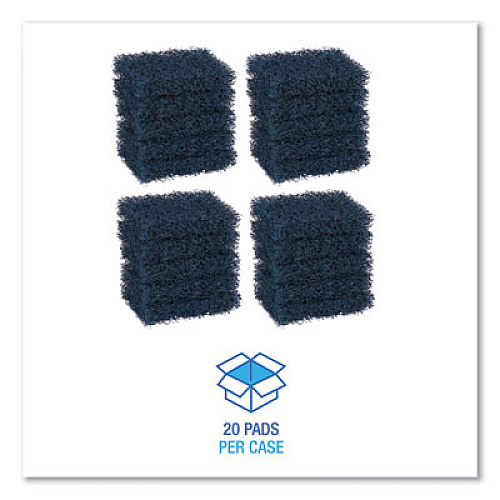 Boardwalk Extra Heavy-Duty Scouring Pad, 3.5 x 5, Dark Blue, 20/Carton (188)