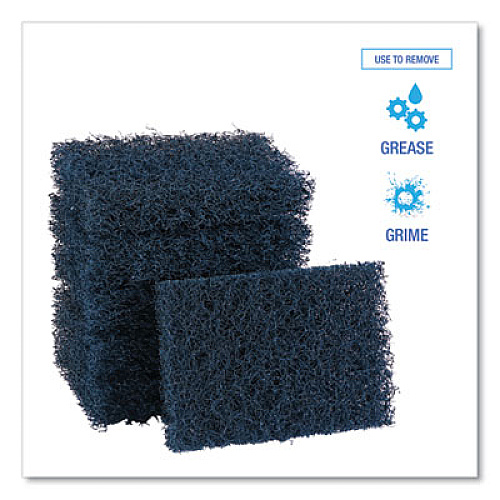 Boardwalk Extra Heavy-Duty Scouring Pad, 3.5 x 5, Dark Blue, 20/Carton (188)