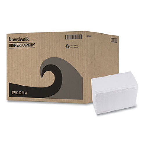 Boardwalk 1/8-Fold Dinner Napkins, 2-Ply, 15 x 17, White, 150/Pack, 20 Packs/Carton (8321W)