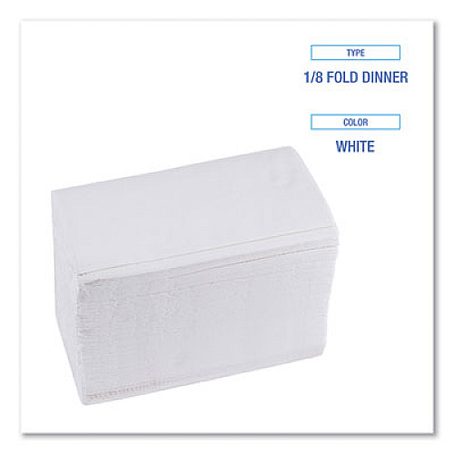 Boardwalk 1/8-Fold Dinner Napkins, 2-Ply, 15 x 17, White, 150/Pack, 20 Packs/Carton (8321W)