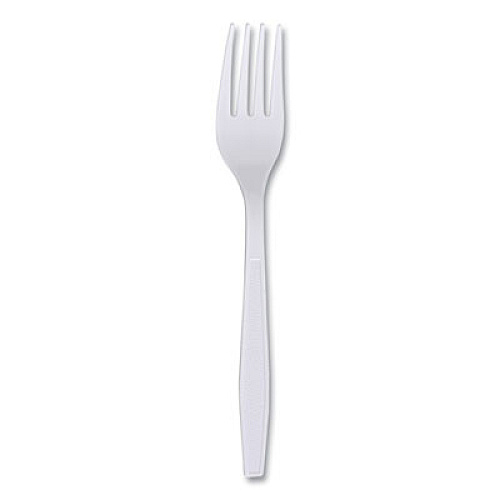 Boardwalk Heavyweight Wrapped Polypropylene Cutlery, Fork, Plastic, White, 1,000/Carton (FORKHWPPWIW)