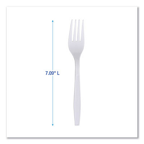 Boardwalk Heavyweight Wrapped Polypropylene Cutlery, Fork, Plastic, White, 1,000/Carton (FORKHWPPWIW)