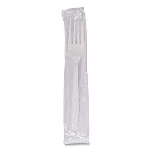 Boardwalk Heavyweight Wrapped Polypropylene Cutlery, Fork, Plastic, White, 1,000/Carton (FORKHWPPWIW)