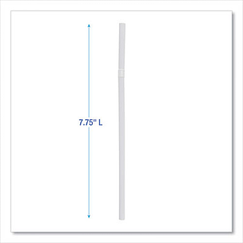 Boardwalk Flexible Wrapped Straws, 7.75", Plastic, White, 500/Pack, 20 Packs/Carton (FSTW775W25)