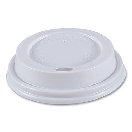 Boardwalk Hot Cup Lids, Fits 8 oz Hot Cups, Plastic, White, 50/Sleeve, 20 Sleeves/Carton (HOTWH8)