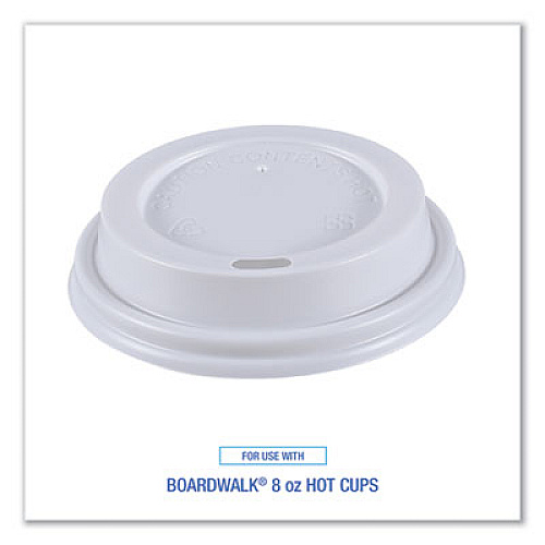 Boardwalk Hot Cup Lids, Fits 8 oz Hot Cups, Plastic, White, 50/Sleeve, 20 Sleeves/Carton (HOTWH8)