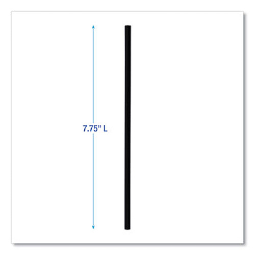 Boardwalk Wrapped Jumbo Straws, 7.75", Polypropylene, Black, 250/Pack, 50 Packs/Carton (JSTW775B)