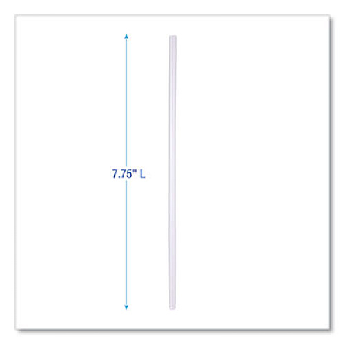Boardwalk Wrapped Jumbo Straws, 7.75", Polypropylene, Clear, 500/Pack, 24 Packs/Carton (JSTW775CLR)