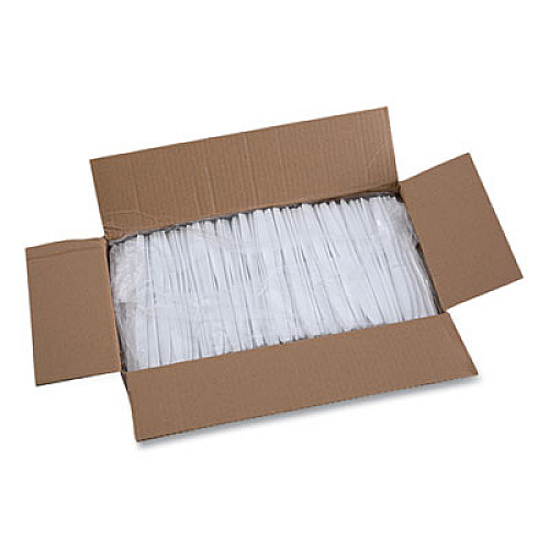 Boardwalk Heavyweight Polystyrene Cutlery, Knife, Plastic, White, 1,000/Carton (KNIFEHW)