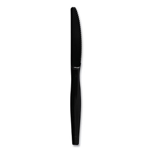 Boardwalk Heavyweight Polystyrene Cutlery, Knife, Plastic, Black, 1,000/Carton (KNIFEHWBLA)