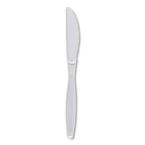 Boardwalk Heavyweight Polypropylene Cutlery, Knife, Plastic, White, 1,000/Carton (KNIFEHWPPWH)