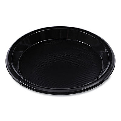 Boardwalk Hi-Impact Plastic Dinnerware, Plate, 10" dia, Black, 125/Sleeve, 4 Sleeves/Carton (PLHIPS10BL)