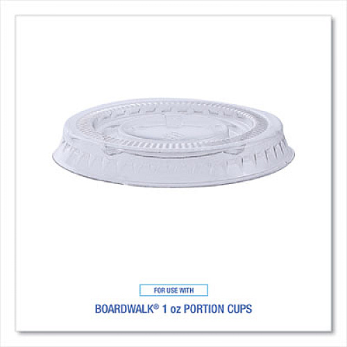 Boardwalk Souffle/Portion Cup Lids, Fits 1 oz Portion Cups, Plastic, Clear, 2,500/Carton (PRTLID1)