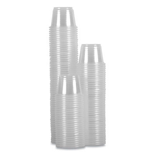 Boardwalk Souffle/Portion Cups, 1 oz, Plastic, Clear, 125/Sleeves, 20 Sleeves/Carton (PRTN1TS)