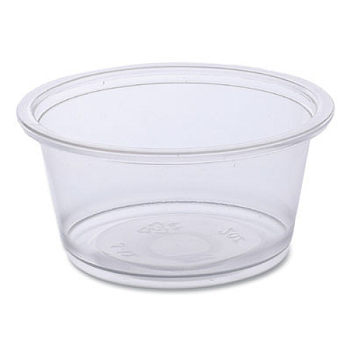 Boardwalk Souffle/Portion Cups, 2 oz, Plastic, Clear, 125/Sleeve, 20 Sleeves/Carton (PRTN2TS)
