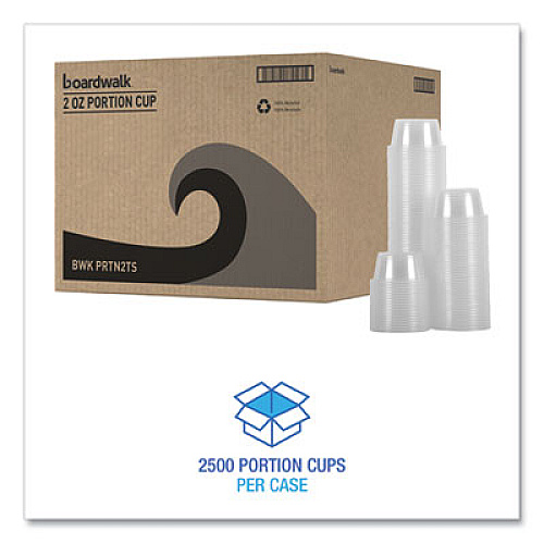 Boardwalk Souffle/Portion Cups, 2 oz, Plastic, Clear, 125/Sleeve, 20 Sleeves/Carton (PRTN2TS)