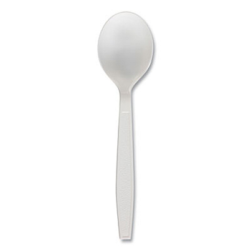 Boardwalk Heavyweight Polypropylene Cutlery, Soup Spoon, Plastic, White, 1,000/Carton (SOUPHWPPWH)