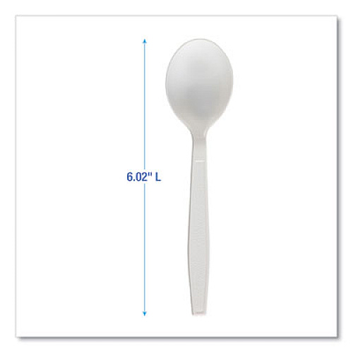 Boardwalk Heavyweight Polypropylene Cutlery, Soup Spoon, Plastic, White, 1,000/Carton (SOUPHWPPWH)