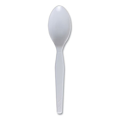 Boardwalk Mediumweight Polystyrene Cutlery, Spoon, Plastic, White, 100/Box, 10 Boxes/Carton (SPOONMWPSCT)