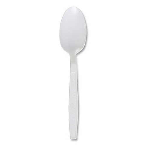 Boardwalk Heavyweight Polypropylene Cutlery, Spoon, Plastic, White, 1,000/Carton (TEAHWPPWH)