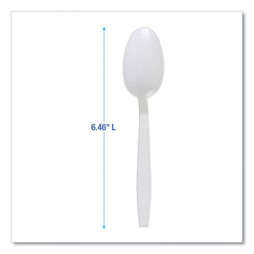 Boardwalk Heavyweight Polypropylene Cutlery, Spoon, Plastic, White, 1,000/Carton (TEAHWPPWH)
