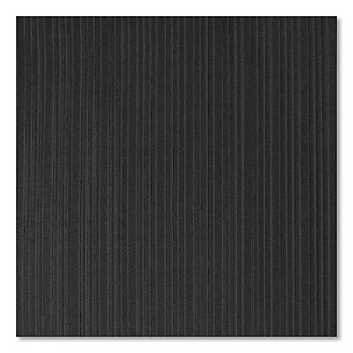 Crown Ribbed Vinyl Anti-Fatigue Mat, Rectangular, Black Ribbed Surface, 36" x 12 ft (FL3612BK)