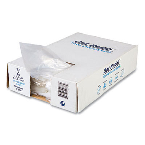 Inteplast Group Silverware Bags, 3.5" x 1.5" x 10", Clear, 2,000/Carton (PB10)